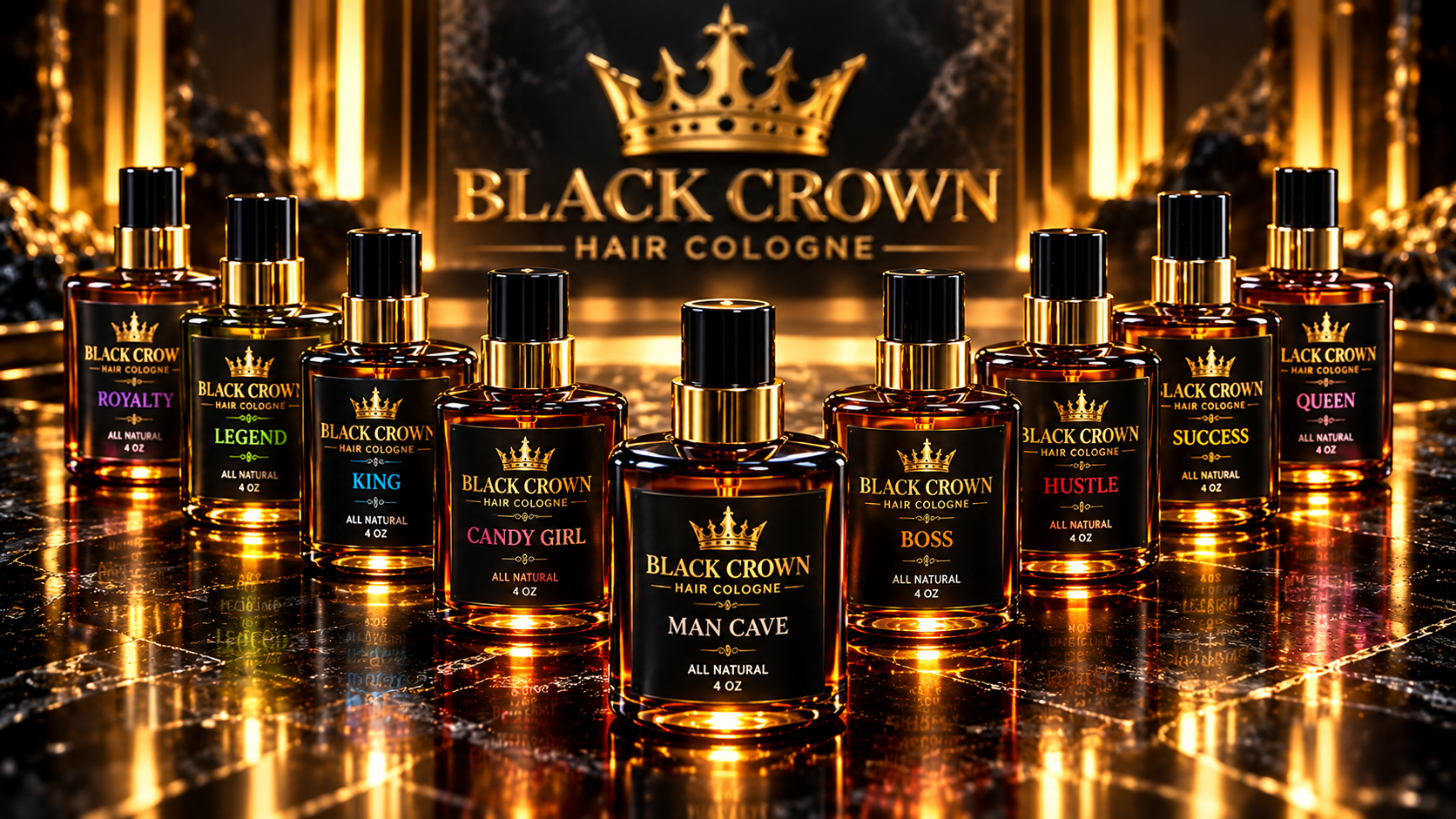 Black Crown Hair Cologne luxury fragrance collection
